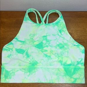 LULULEMON Tie-Dye High Neck Sports Bra - Mint Green Size 6